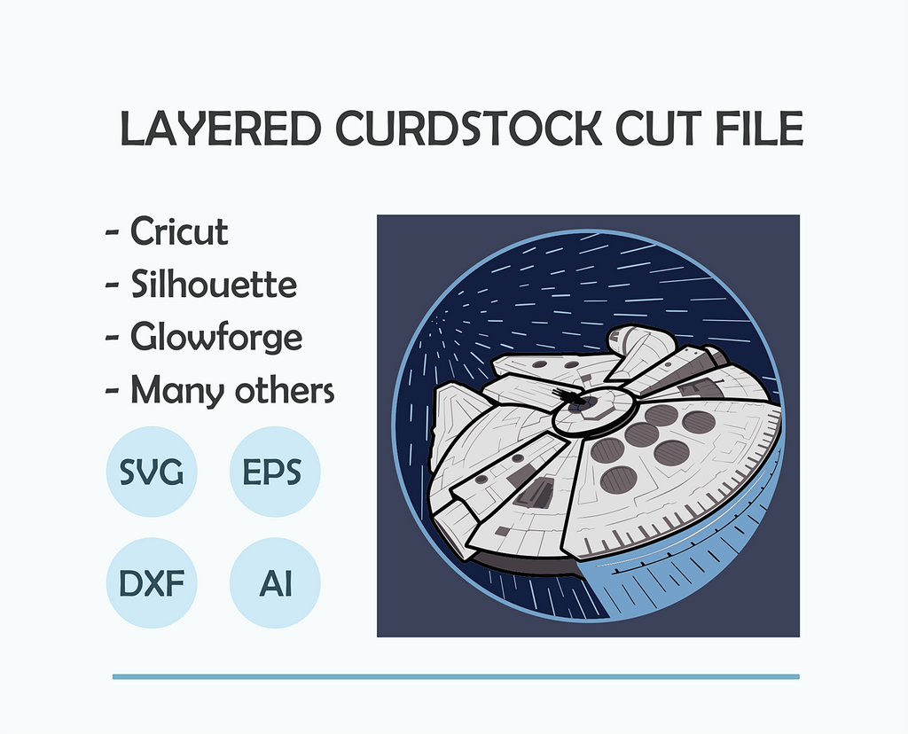 Millennium Falcon Shadow Box. File for cutting - LaserCraftum