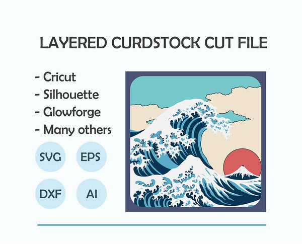 Great Wave Shadow Box. File for cutting