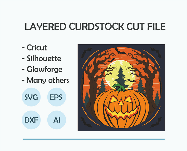 Halloween Pumpkin Shadow Box. File for cutting