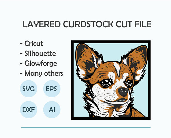 Chihuahua Shadow Box. File for cutting