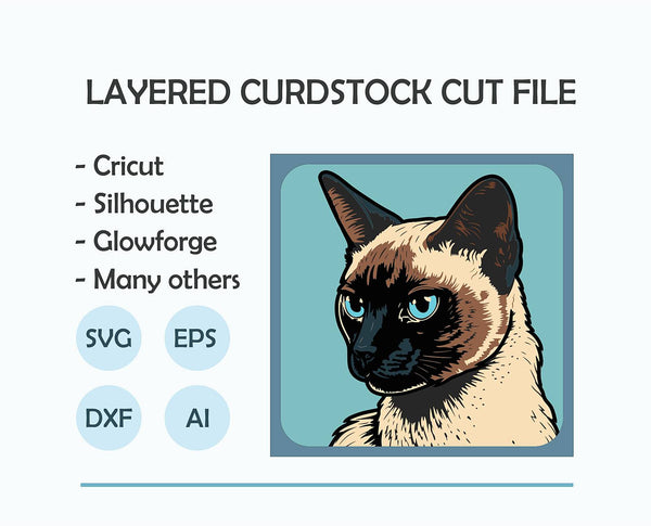 Siamese Cat Shadow Box. File for cutting