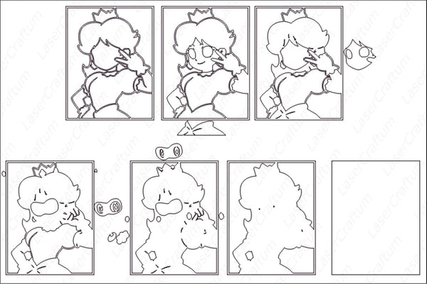Princess Daisy Portrait Layered Design for cutting
