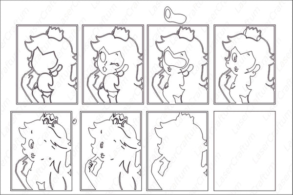 Princess Peach Portrait Layered Design for cutting