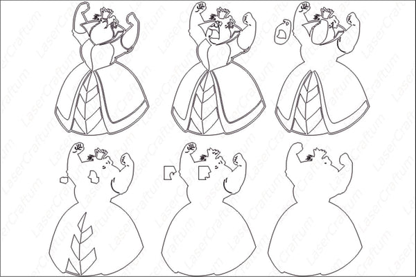 Classic Queen of Hearts Layered Design for cutting