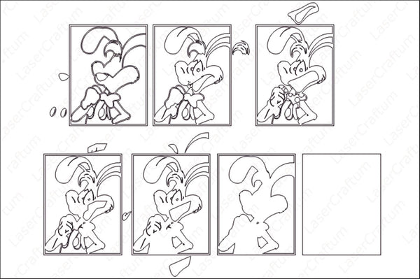 Roger Rabbit Portrait Layered Design for cutting