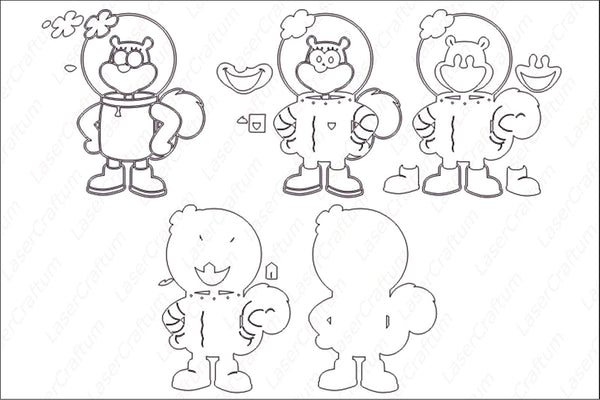 Sandy Cheeks Layered Design for cutting