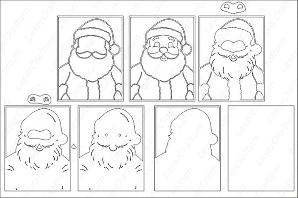 Santa Portrait Layered Design for cutting