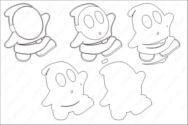 Shy Guy (Mario) Layered Design for cutting