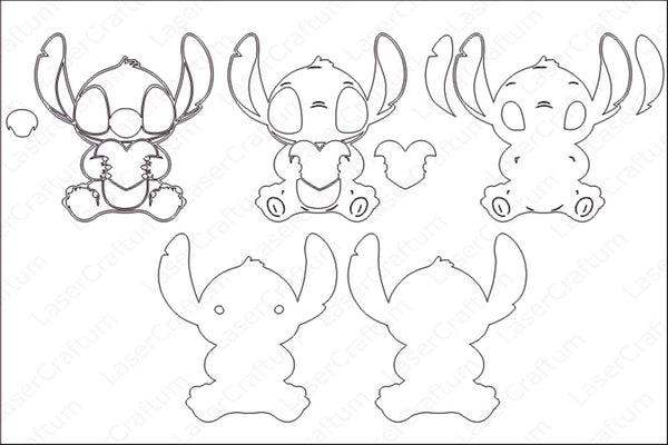 Stitch With Heart Layered Design for cutting