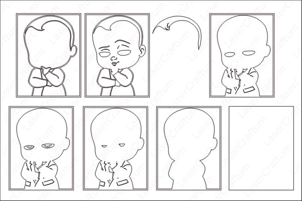 Teddy From Boss Baby Layered Design for cutting