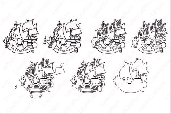 Thousand Sunny (One Piece) Layered Design for cutting