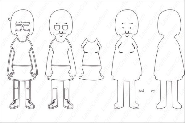 Tina (Bob's Burgers) Layered Design for cutting