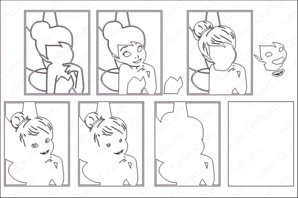 Tinkerbell Portrait Layered Design for cutting