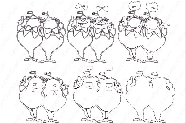 Tweedle Dee Tweedle Dum Layered Design for cutting