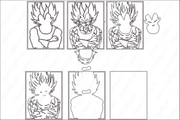 Ultra Ego Vegeta Layered Design for cutting