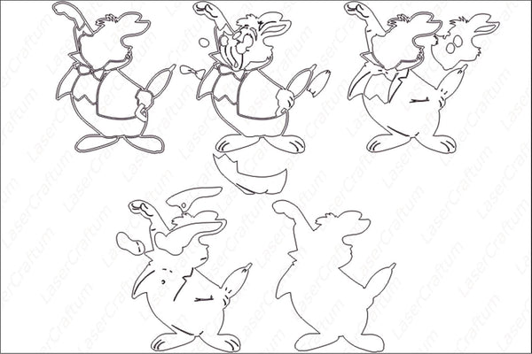 White Rabbit Layered Design for cutting