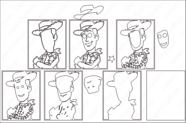 Woody Portrait Layered Design for cutting
