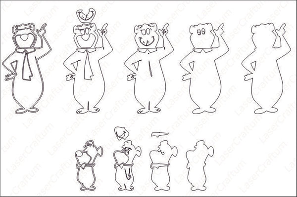 Yogi Bear and Boo-Boo Bear Layered Design for cutting