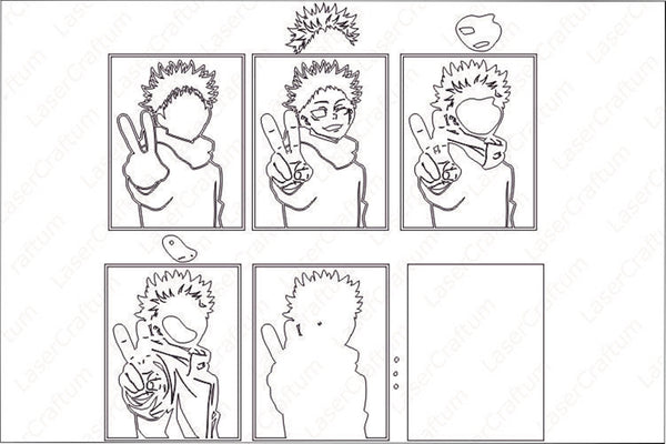 Yuji Itadori (Jujutsu Kaisen) Layered Design for cutting