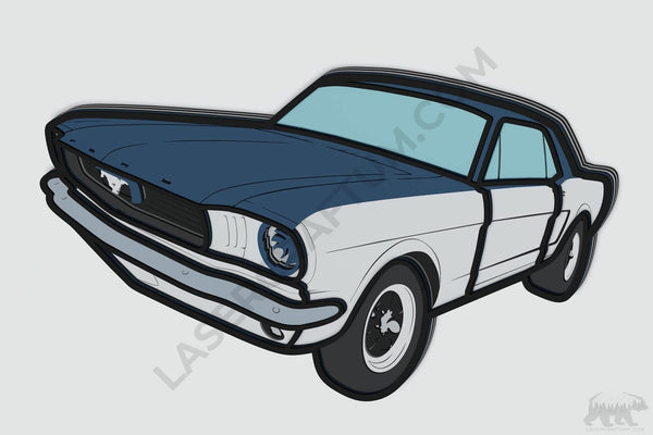 1966 Ford Mustang Coupe Layered Design for cutting