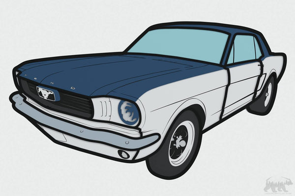1966 Ford Mustang Coupe Layered Design for cutting