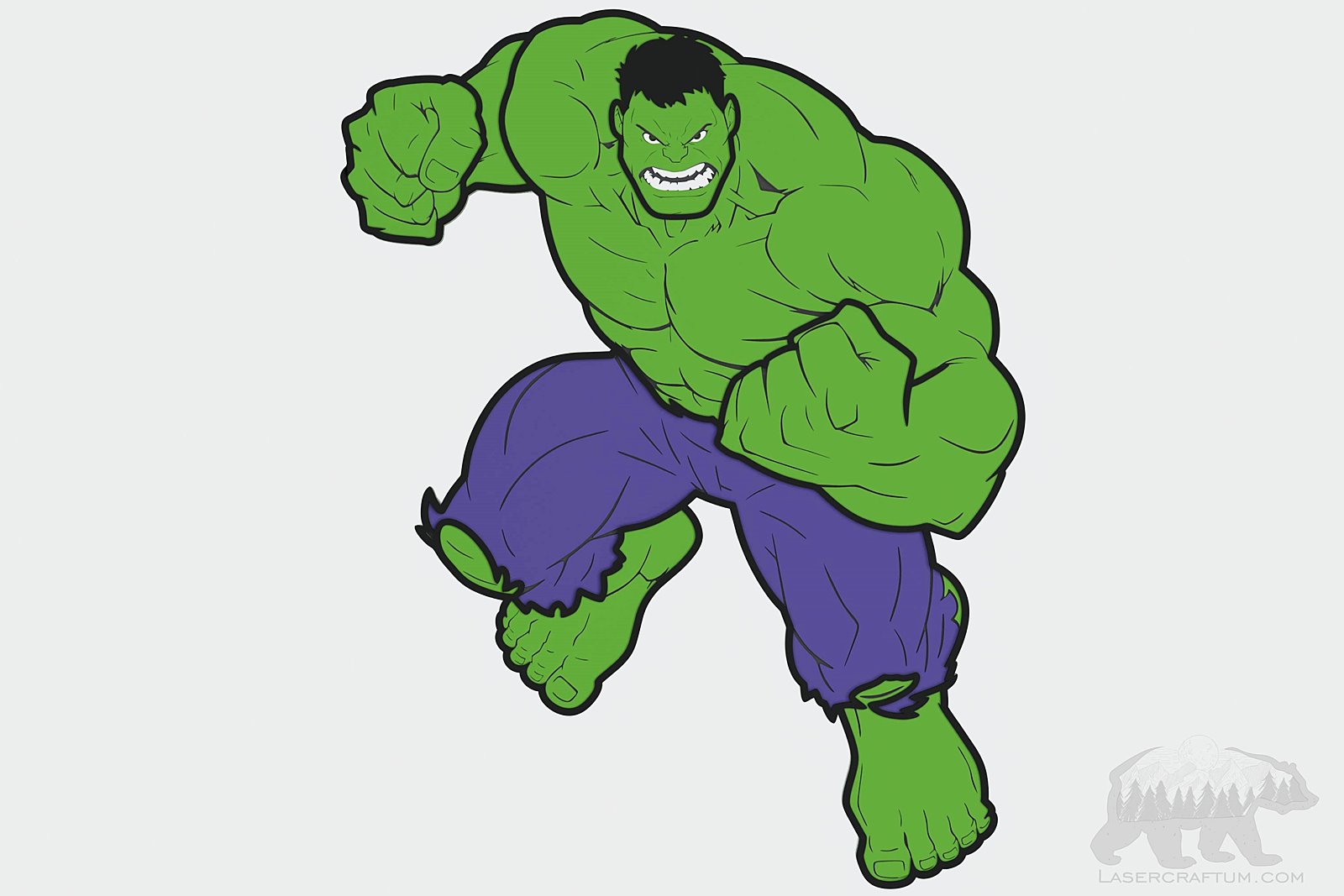 Simple Hulk Design Hulk v3 Layered Design for cutting - LaserCraftum