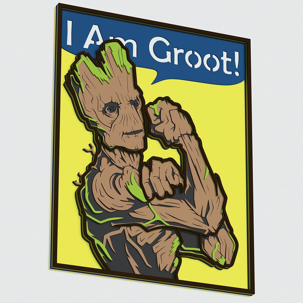 Groot Poster Layered Design for cutting - LaserCraftum