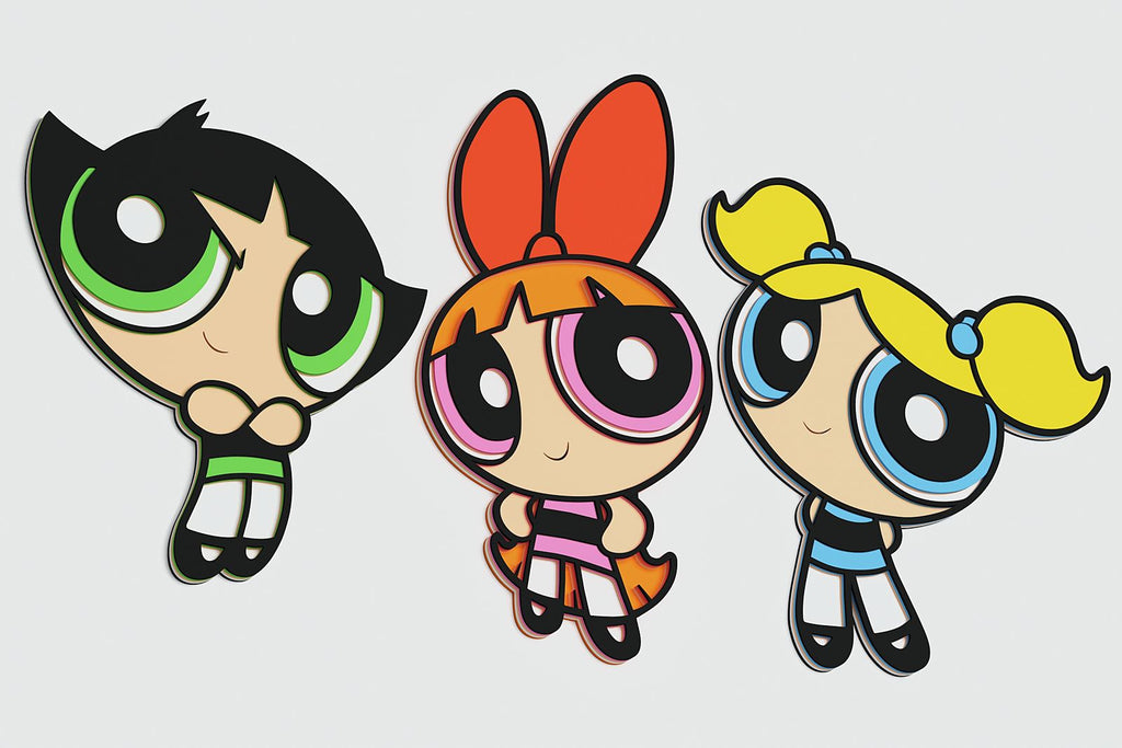 Powerpuff Design Powerpuff Girls Layered Design for cutting - LaserCraftum