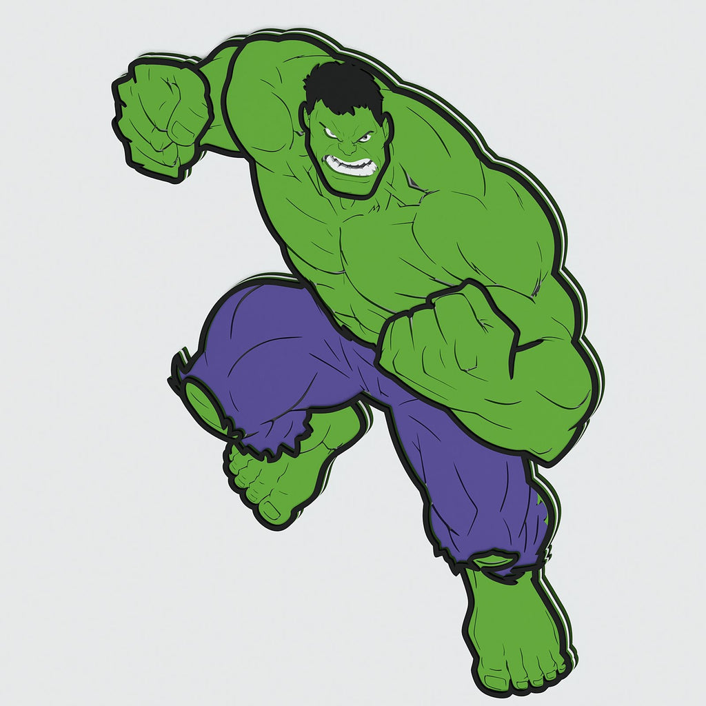 Simple Hulk Design Hulk v3 Layered Design for cutting - LaserCraftum