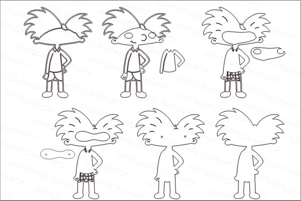 Hey Arnold Layered Design for cutting