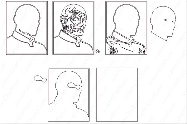 Captain Picard (Star Trek) Layered Design for cutting