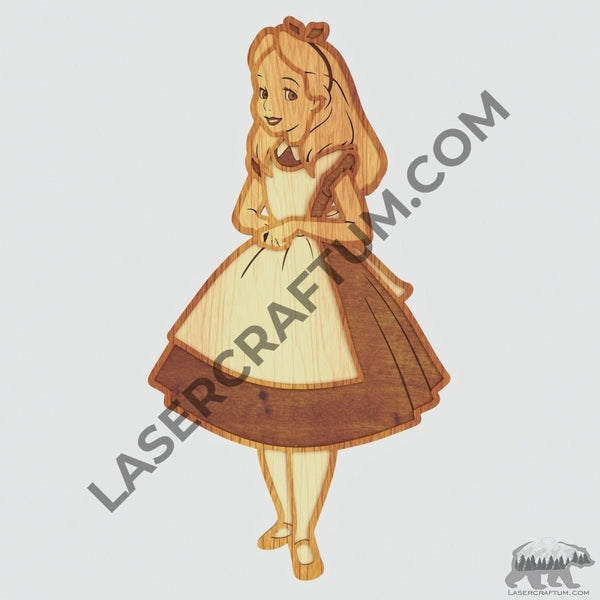 Alice in Wonderland Layered Design for cutting - LaserCraftum