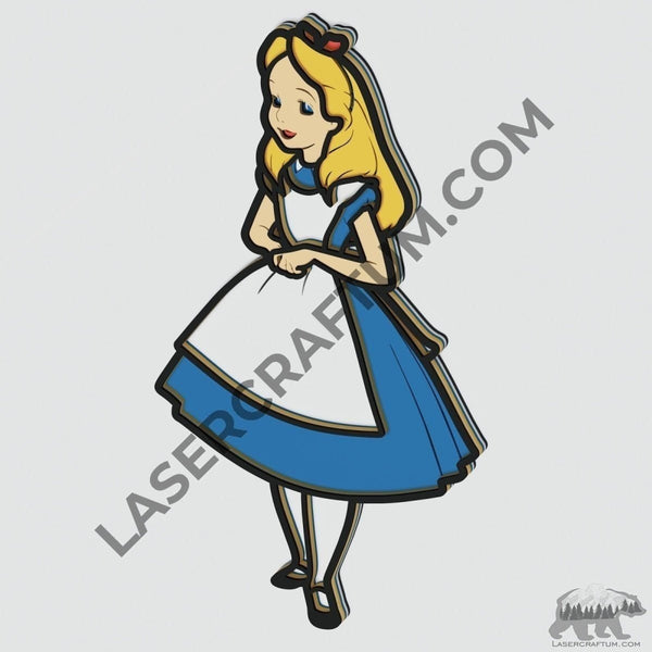 Alice in Wonderland Layered Design for cutting - LaserCraftum