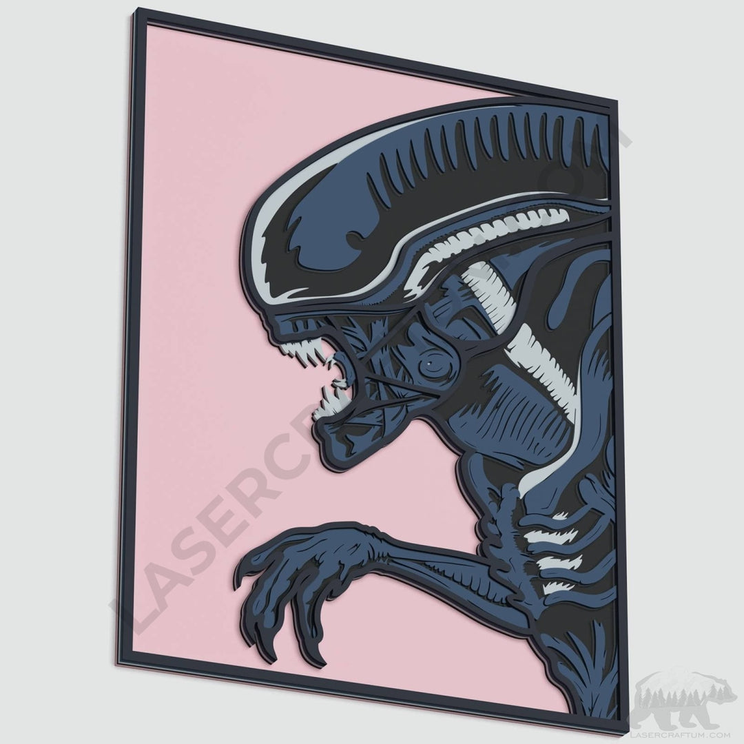 Alien Layered Design for cutting - LaserCraftum