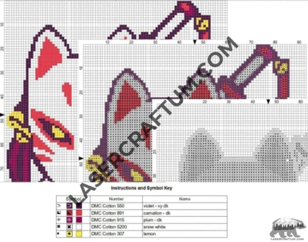 Anime Cat Cross Stitch PDF Pattern - LaserCraftum