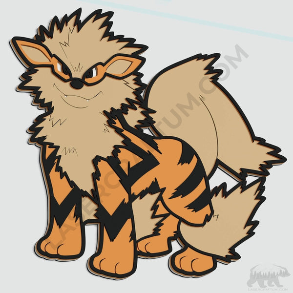 Arcanine Pokemon Layered Design for cutting