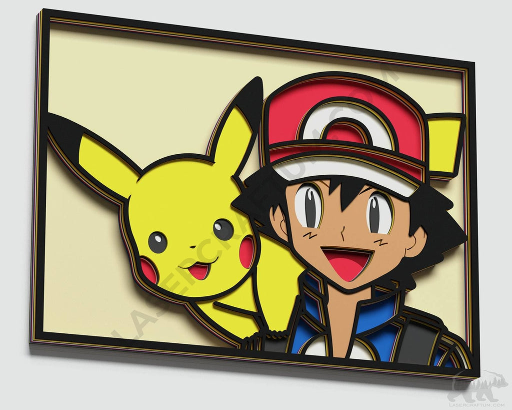 Pokemon Die-Cut Sticker – Ash & Pikachu – Acid Ink Designs