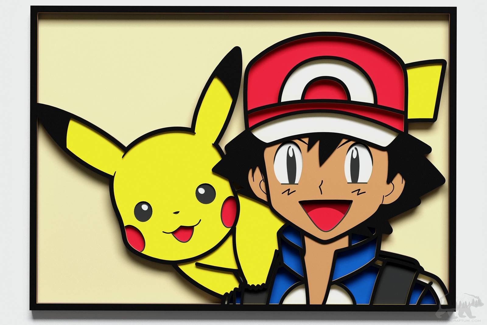 Ash and Pikachu Layered Design for cutting