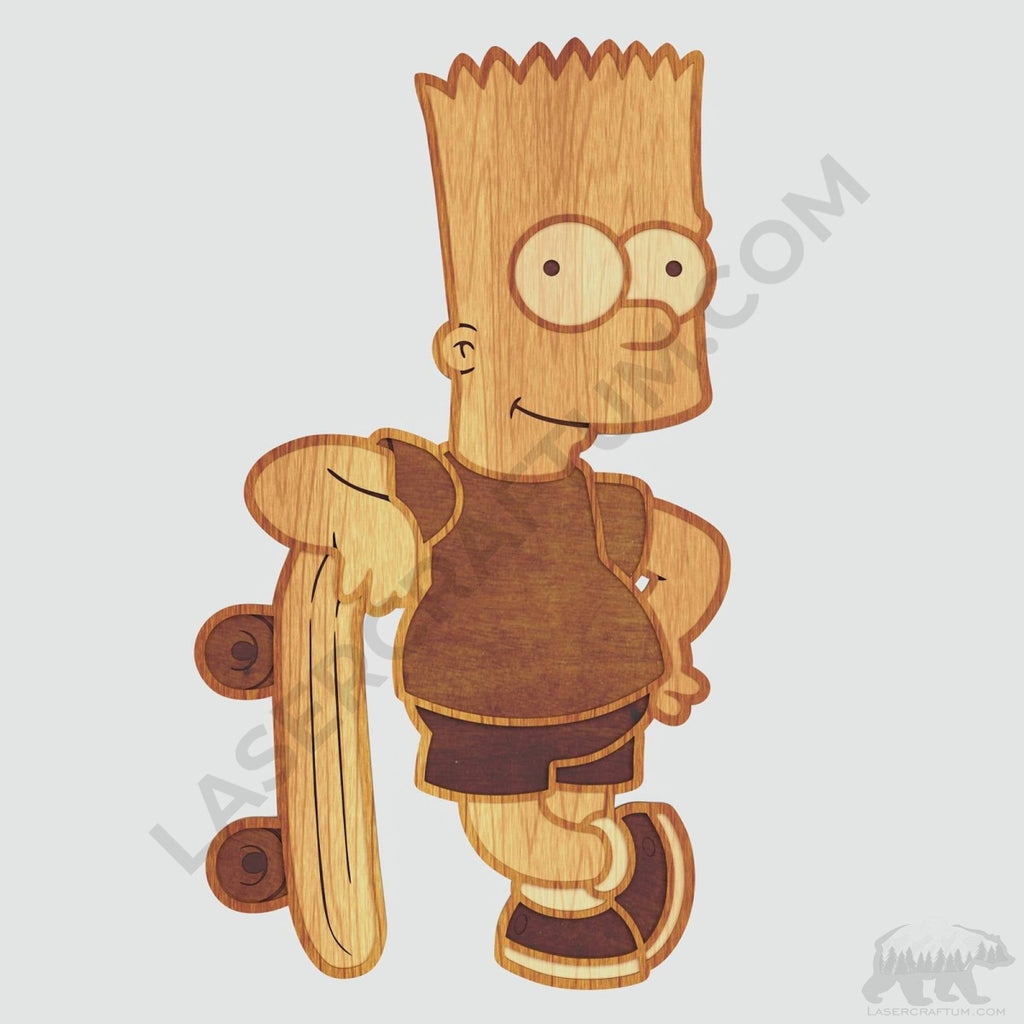 Simpson Designer Bart Simpson Layered Design for cutting - LaserCraftum