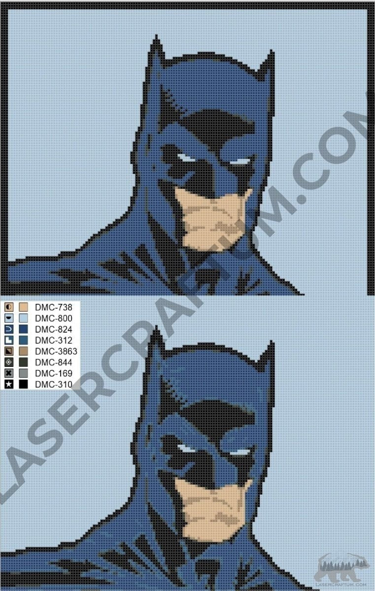 Batman Cross Stitch PDF Pattern - LaserCraftum batman-cross-stitch-pdf-pattern-lasercraftum