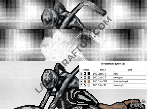 Bike Cross Stitch PDF Pattern - LaserCraftum