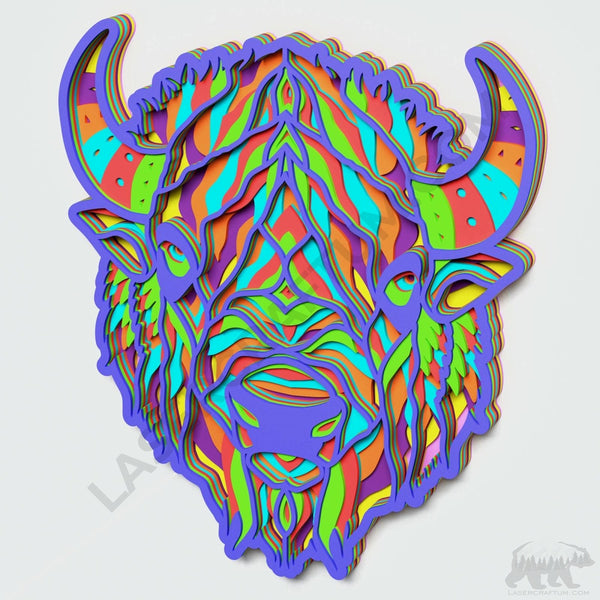 Bison Head Layered Design for cutting