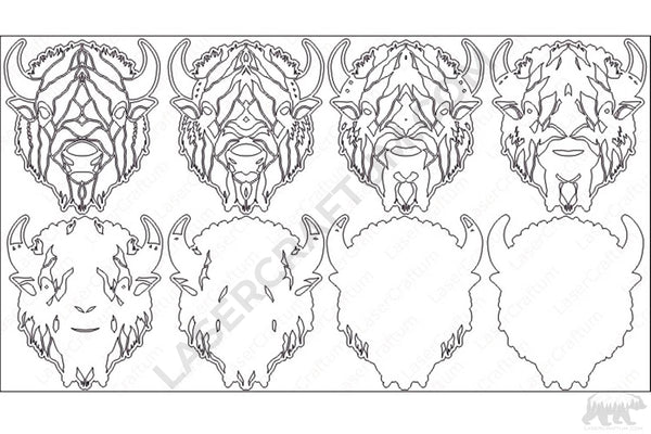Bison Head Layered Design for cutting