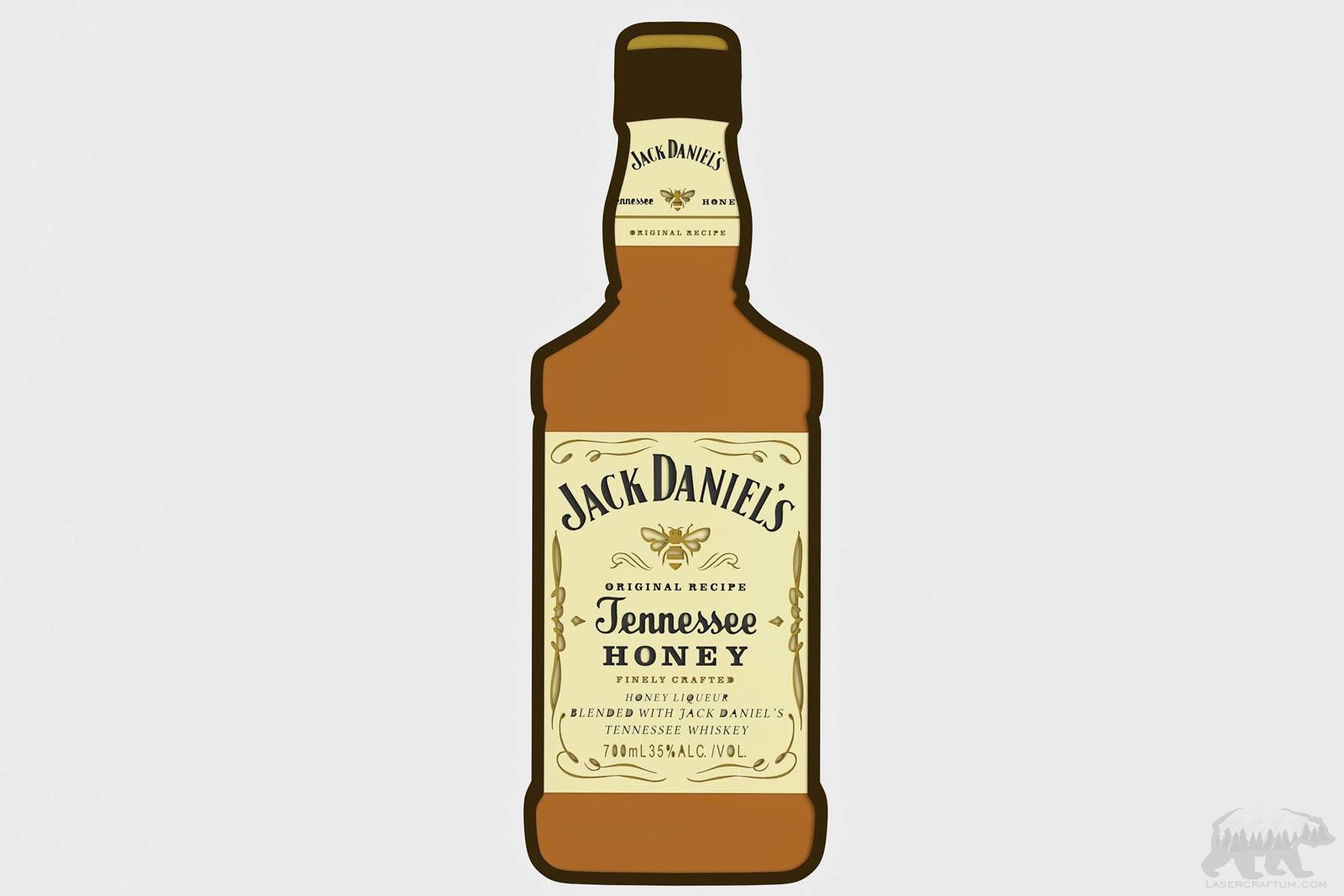 Bottle of Honey Whiskey Layered Design for cutting