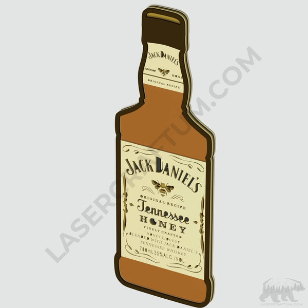 Bottle of Honey Whiskey Layered Design for cutting