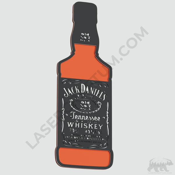 Bottle of Whiskey Layered Design for cutting