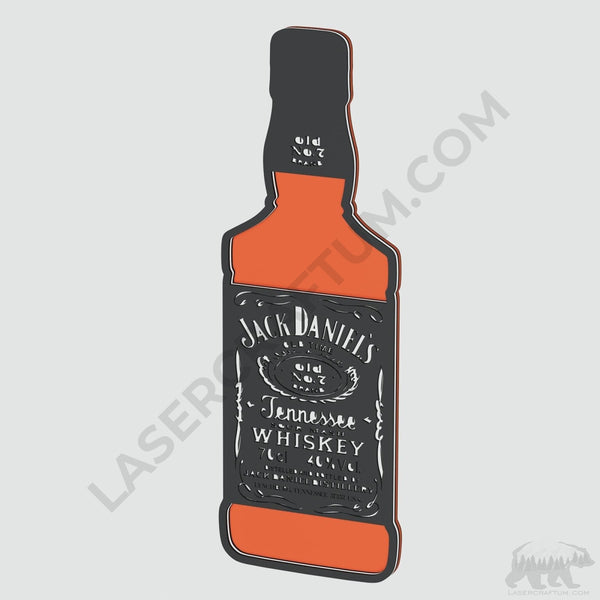 Bottle of Whiskey Layered Design for cutting