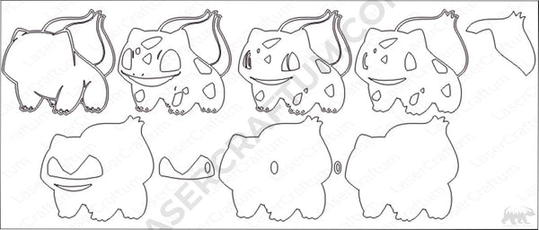 Bulbasaur Pokemon Layered Design for cutting