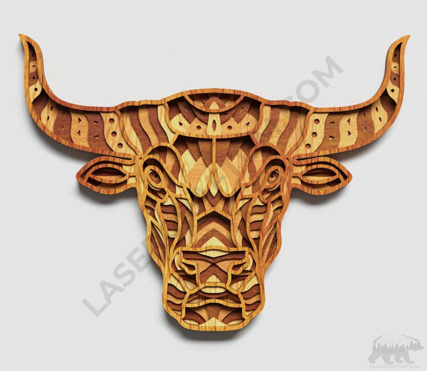 Bull Head Layered Design for cutting