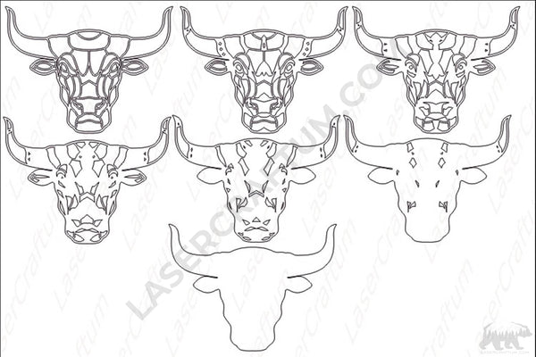 Bull Head Layered Design for cutting